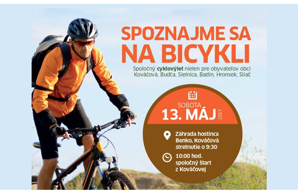 Foto:  2. ročník podujatia s názvom Spoznajme sa na bicykli sa bude konať v Kováčovej