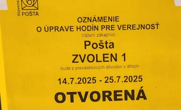 Zvolenčania, hlavná pošta zmenila otváracie hodiny. Zmena už zmiatla viacero ľudí a nevyhla sa kritike