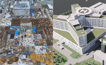 VIDEO: Nemocnica v Bystrici rastie do výšky, vidno už prvé lôžkové podlažie, výrazným prvkom bude schodisko v tvare DNA