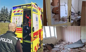 FOTO: Pri výbuchu v byte v Krupine sa zranil 40-ročný muž, s popáleninami ho vrtuľníkom previezli do nemocnice