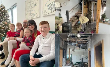 FOTO: Rodine záchranára so štyrmi deťmi v Štiavnici zhorel dom, ich príbuzná pre nich založila finančnú zbierku