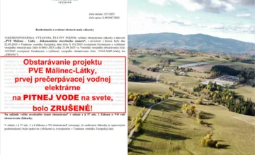 FOTO: Pri projekte elektrárne Málinec–Látky nastal zvrat, štát ruší tender za 1,3 milióna. Súťaž skončila bez víťaza