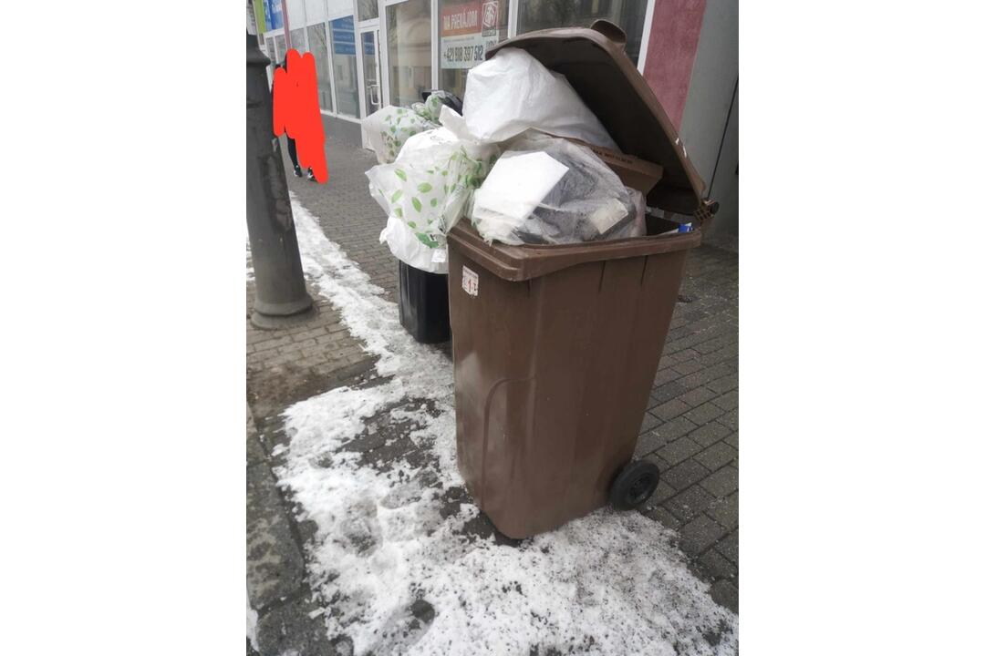 FOTO: Neporiadok v uliciach Lučenca. Dôvodom je odpad, ktorý vypadáva z plných kontajnerov, foto 2
