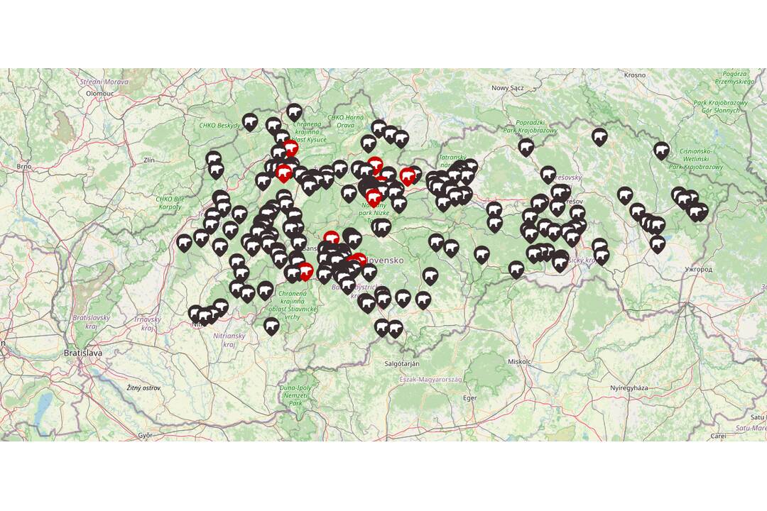 FOTO: Mapa nahlásených videných dravcov na Slovensku, foto 2