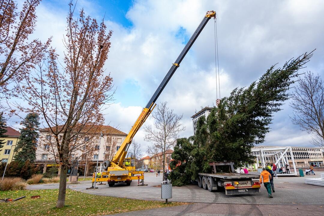 FOTO: Pozrite si, ako sa dostal stromček aj na námestie v Žiari nad Hronom, foto 4