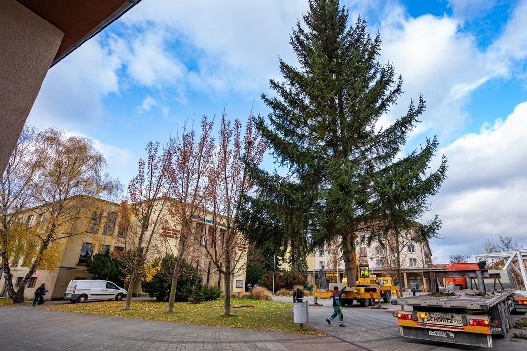 FOTO: Pozrite si, ako sa dostal stromček aj na námestie v Žiari nad Hronom, foto 8