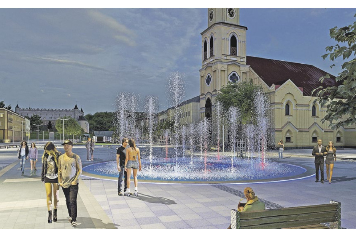 FOTO: Vo Zvolene pribudnú na námestí dve nové fontány. Jedna bude osvetlená aj ozvučená, foto 3