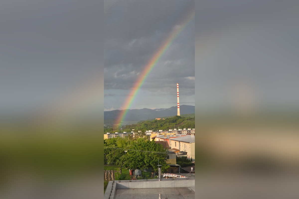 FOTO: Zvolenčania cez víkend zachytili dúhu nad mestom, foto 1