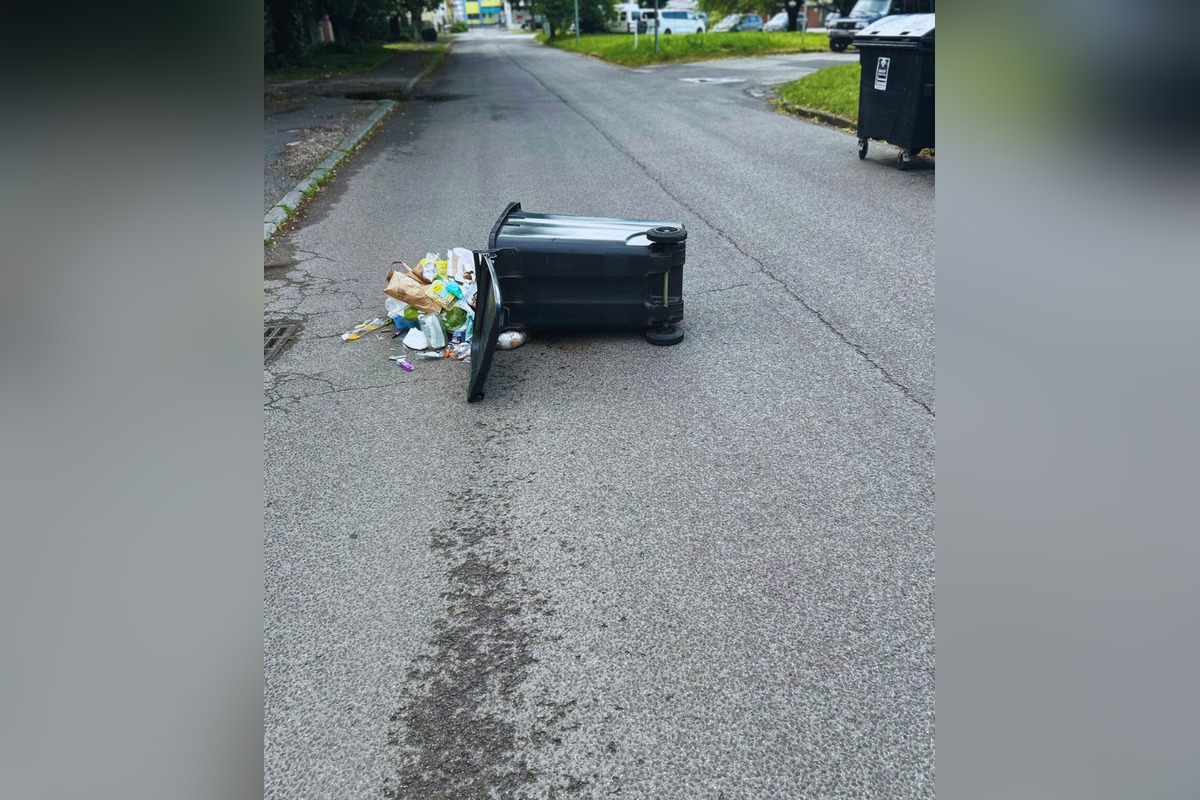 FOTO: Mladík v Bystrici prevracal smetné koše a odkopával zrkadlá na autách, foto 1