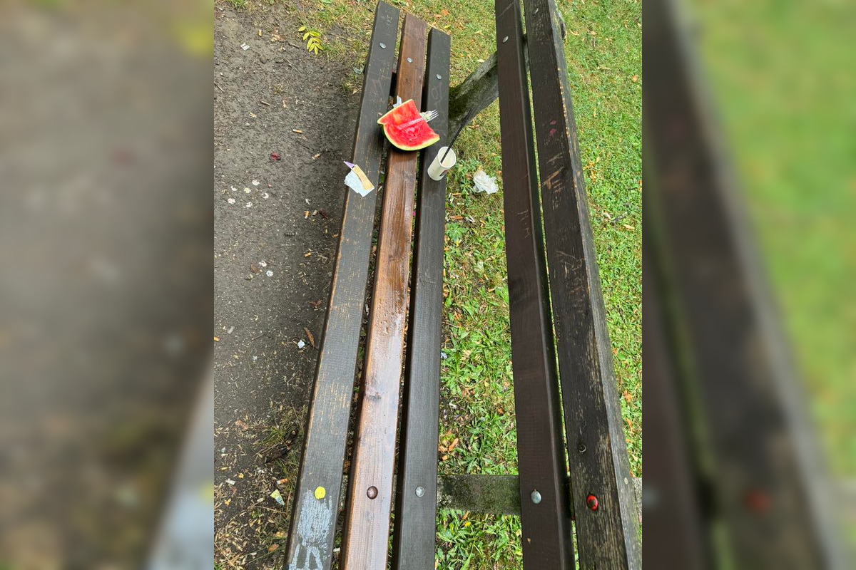FOTO: Lavičky v mestskom parku sú špinavé a dolámané, sťažujú sa Bystričania, foto 5