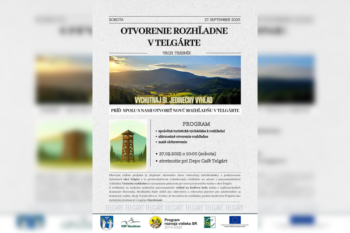 FOTO: Nová rozhľadňa v Telgárte, foto 1
