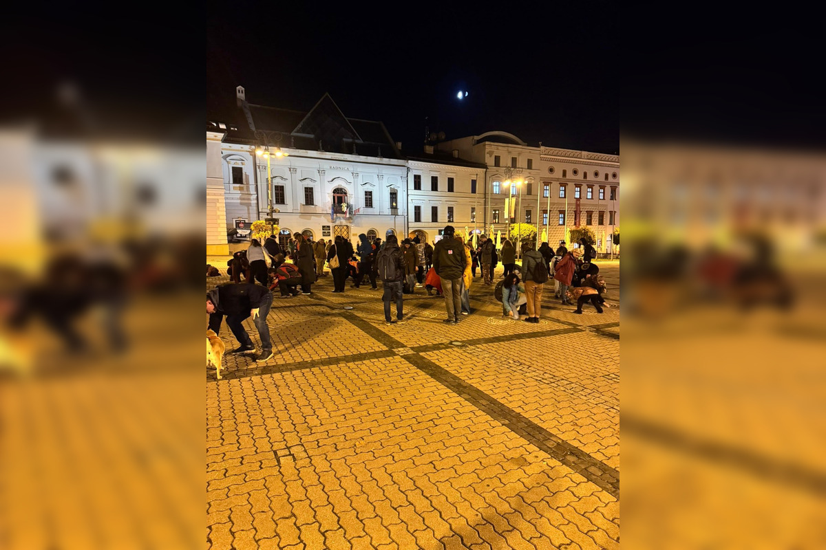 FOTO: V Bystrici sa konal netradičný protest proti výrubu v mestskom parku, foto 4