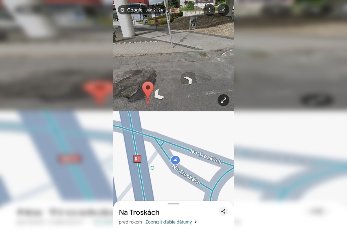 FOTO: Výtlk pri OC Europa v Banskej Bystrici, foto 1