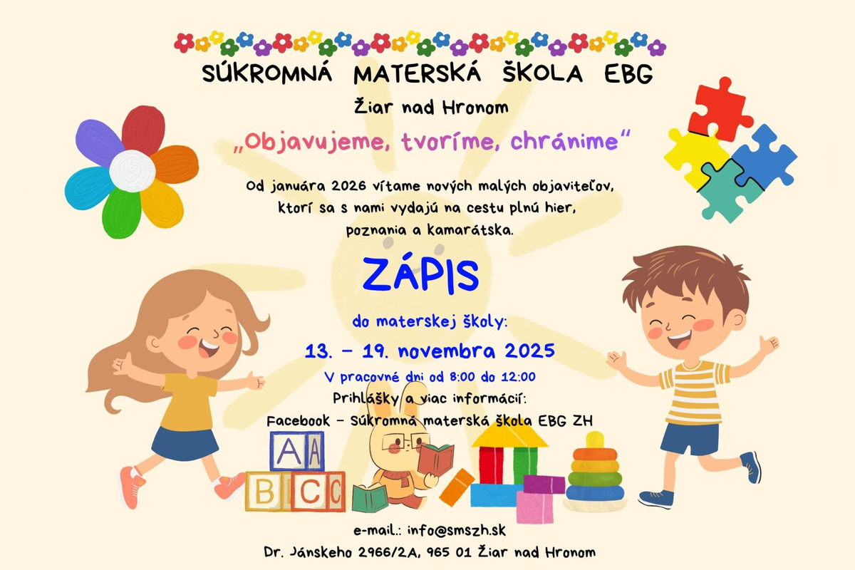 FOTO: V Žiari bude fungovať nová materská škola, jej brány sa otvoria v januári, foto 1