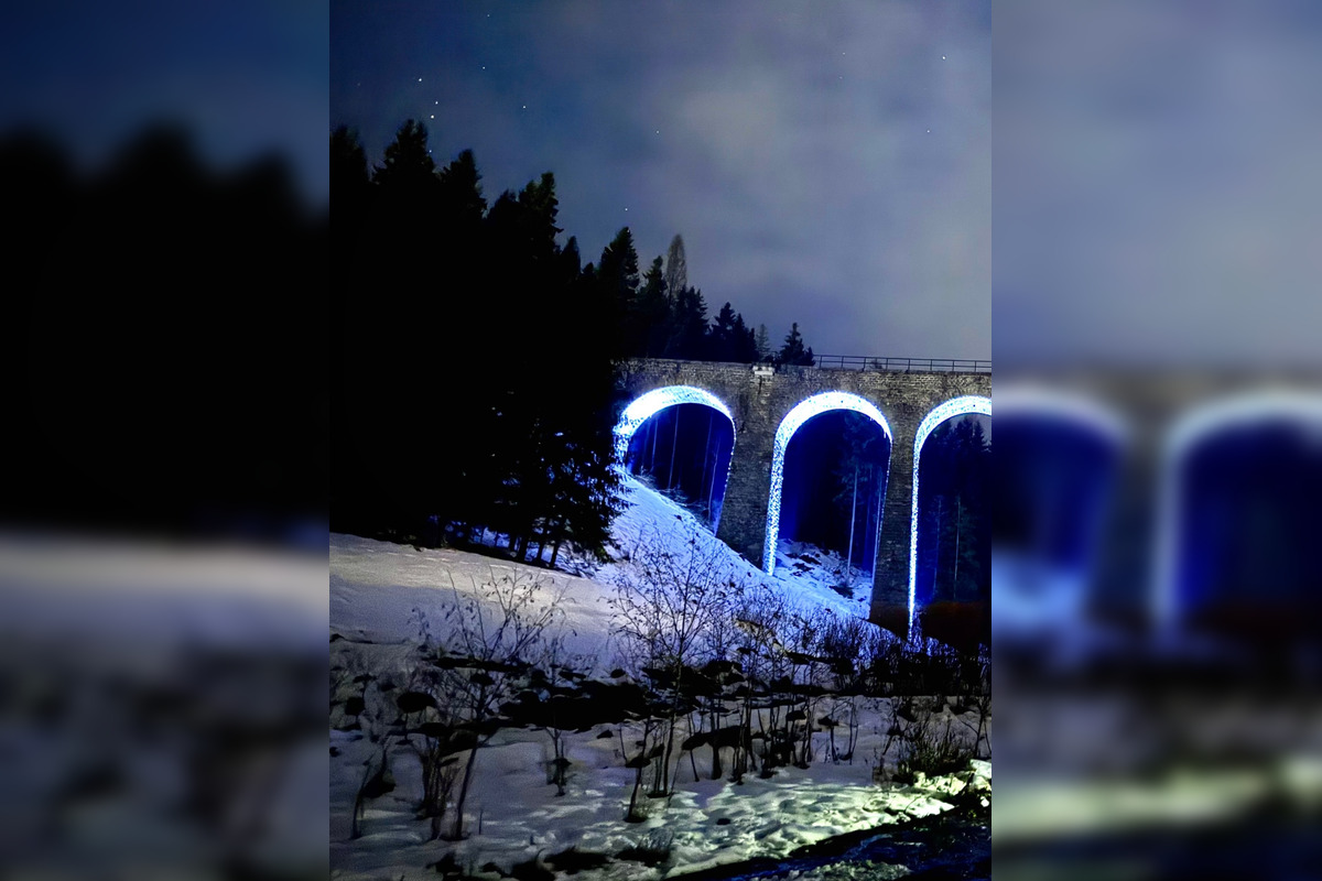 FOTO: Viadukt v Telgárte nasvietili prvýkrát v 90-ročnej histórii, foto 1