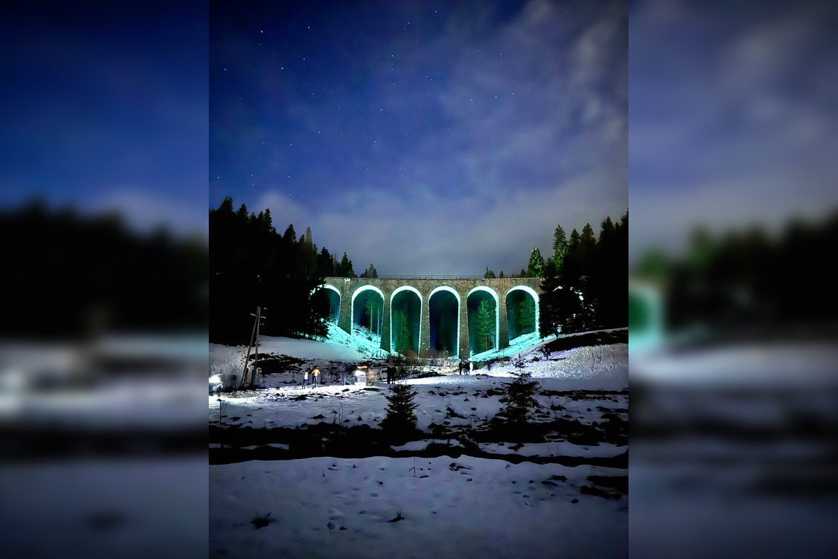 FOTO: Viadukt v Telgárte nasvietili prvýkrát v 90-ročnej histórii, foto 2
