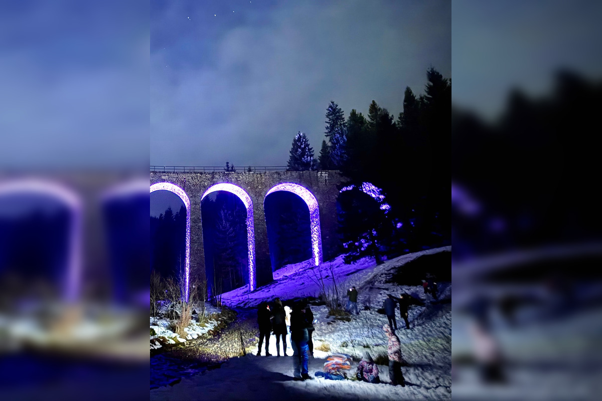 FOTO: Viadukt v Telgárte nasvietili prvýkrát v 90-ročnej histórii, foto 6