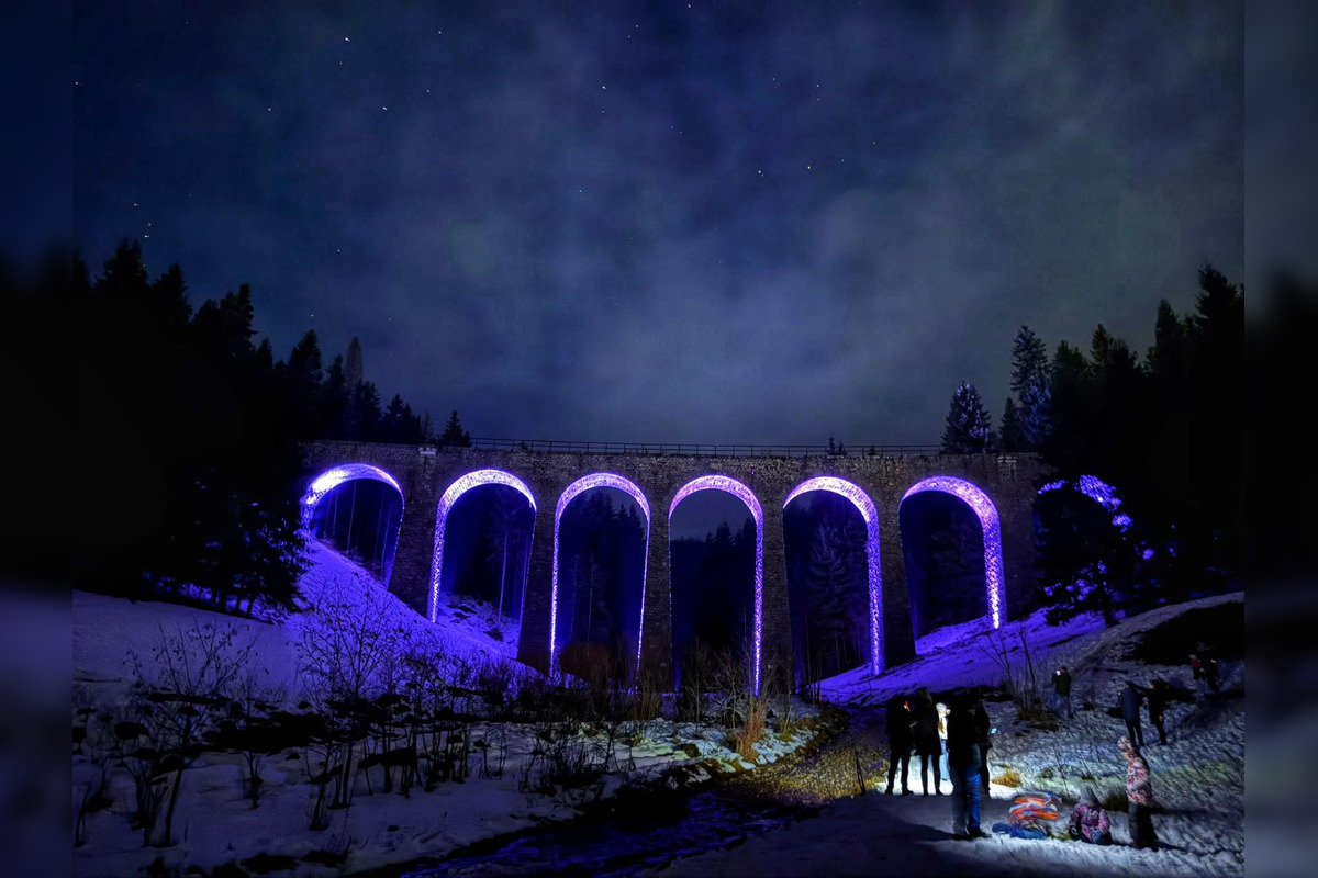 FOTO: Viadukt v Telgárte nasvietili prvýkrát v 90-ročnej histórii, foto 7