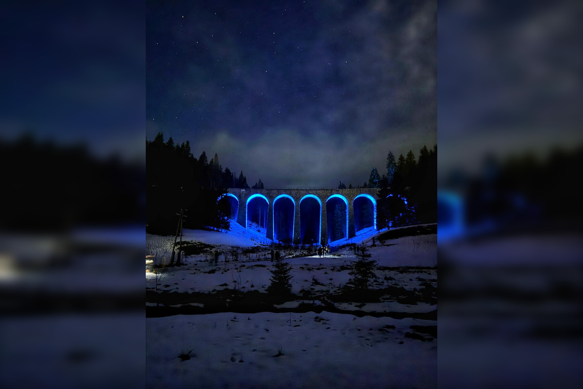 FOTO: Viadukt v Telgárte nasvietili prvýkrát v 90-ročnej histórii, foto 10