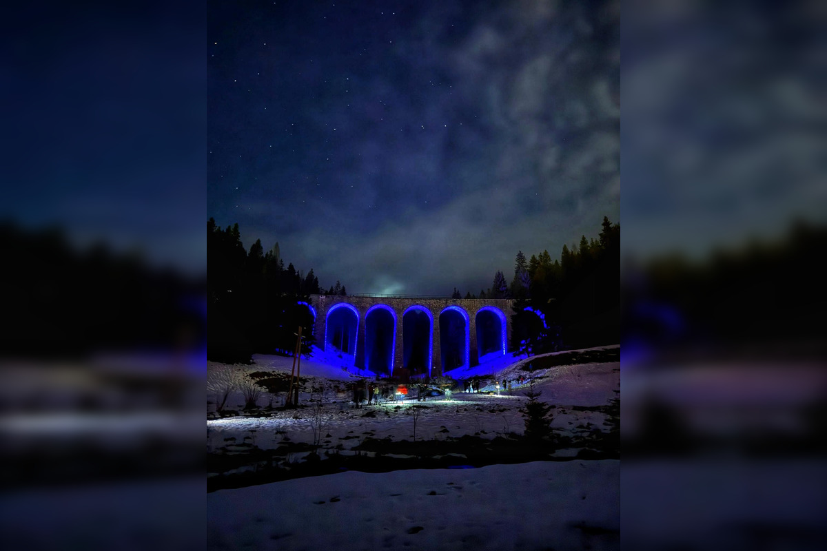 FOTO: Viadukt v Telgárte nasvietili prvýkrát v 90-ročnej histórii, foto 15