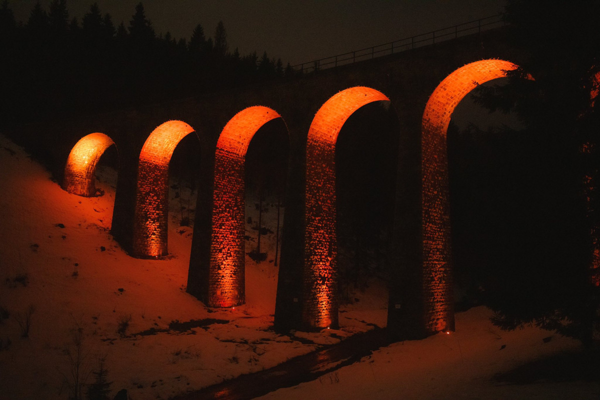 FOTO: Viadukt v Telgárte nasvietili prvýkrát v 90-ročnej histórii, foto 21