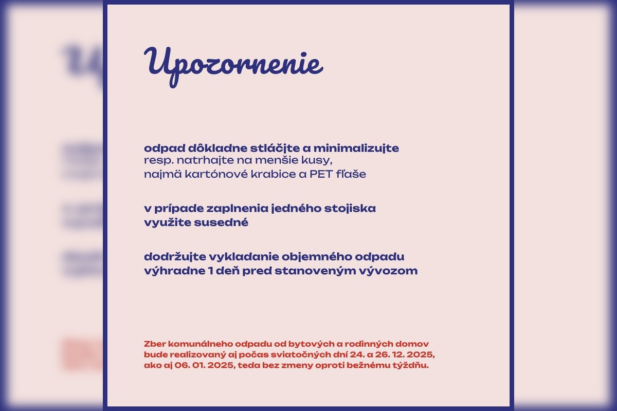 FOTO: Zmeny vo vývoze odpadu počas sviatkov, foto 3
