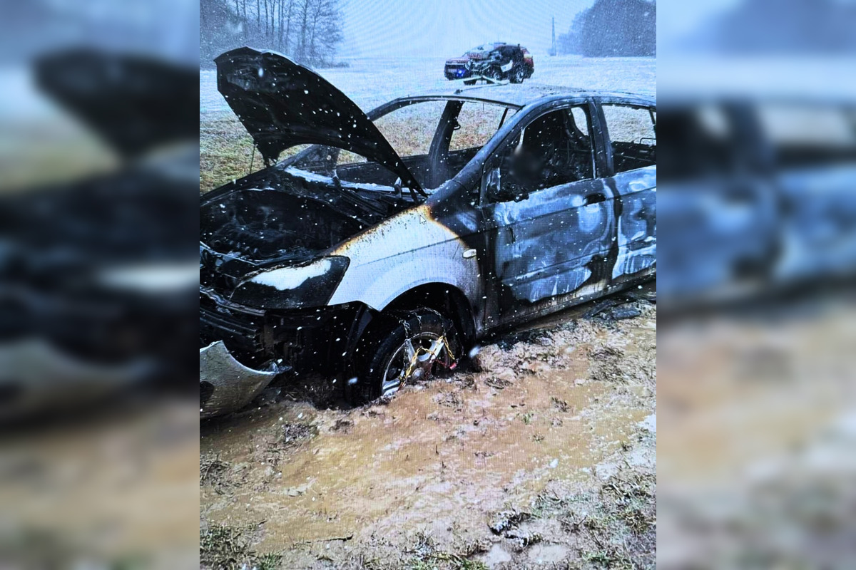 FOTO: Neďaleko Detvy zhorelo auto, hasiči v ňom po uhasení našli ľudské telo, foto 1