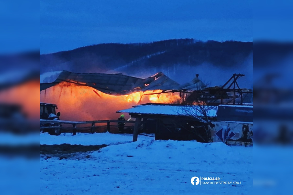 FOTO: V okrese Zvolen zhorel senník a v ňom kone, finančné škody sú vysoké, foto 1