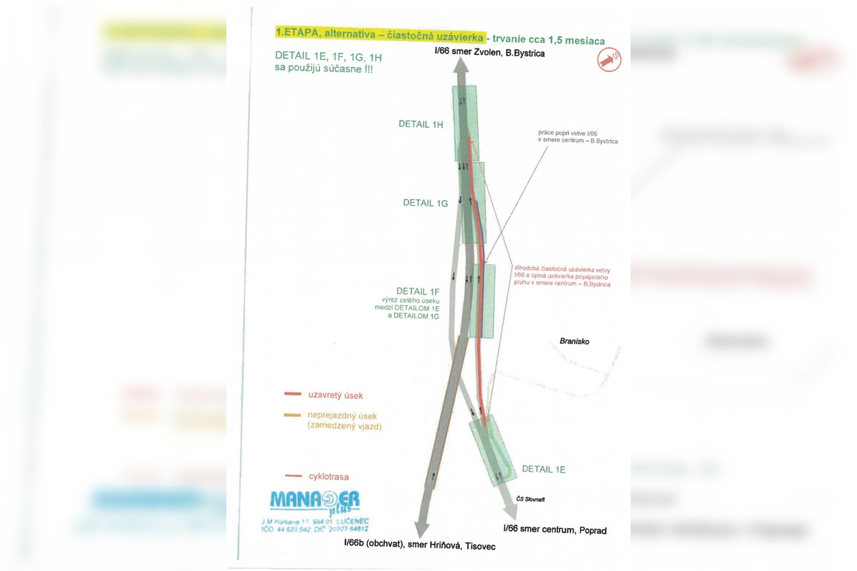 FOTO: Brezno upozorňuje na uzáveru frekventovanej cesty smerom na Bystricu, foto 3