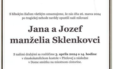 FOTO: Pitelová plakala, stovky ľudí sa lúčili s Jozefom a Janou