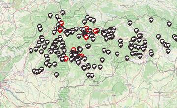 FOTO: Mapa nahlásených videných dravcov na Slovensku