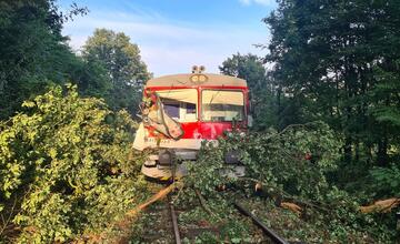 FOTO: Na vlak pri Trnavej Hore spadol strom. Rušňovodič utrpel poranenie hrudníka