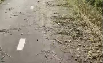 FOTO: Cyklotrasa v Poltári je pre cyklistov nebezpečná