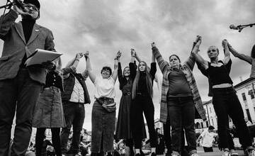 FOTO: Protestu na podporu Kultŕuneho štrajku podporila aj Banská Bystrica
