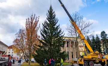 FOTO: Pozrite si, ako sa dostal stromček aj na námestie v Žiari nad Hronom