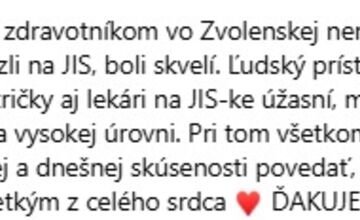 FOTO: Poďakovanie Zvolenčanky Anny