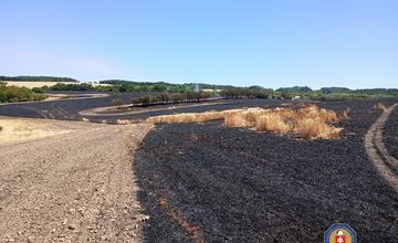 FOTO: Požiar jačmeňa pri Krupine