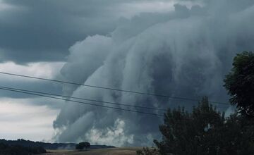 FOTO: Mraky ako z hororu. Banská Štiavnica zažila temné divadlo