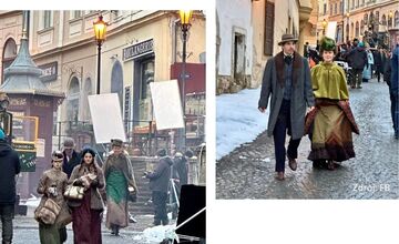 FOTO: Filmovanie zahraničného seriálu v centre Banskej Štiavnice