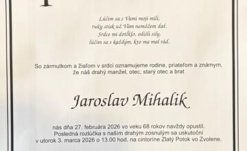 FOTO: Klub oznámil úmrtie Jaroslava Mihálika