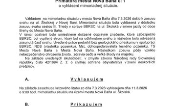 FOTO: V Novej Bani zosunul svah, primátor vyhlásil mimoriadnu situáciu