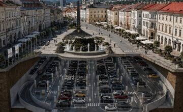 FOTO: Parkovanie pod námestím v Banskej Bystrici ako vízia budúcnosti